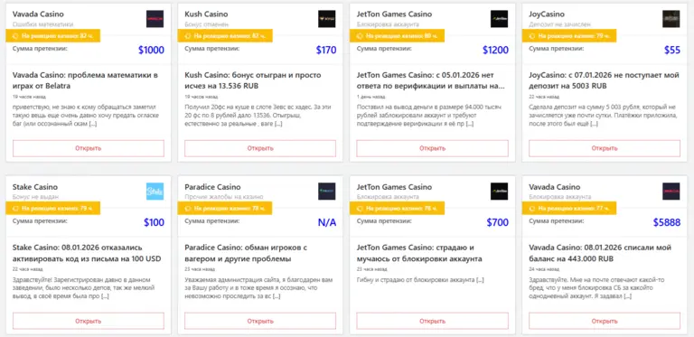 открытая жалоба на профильной площадке